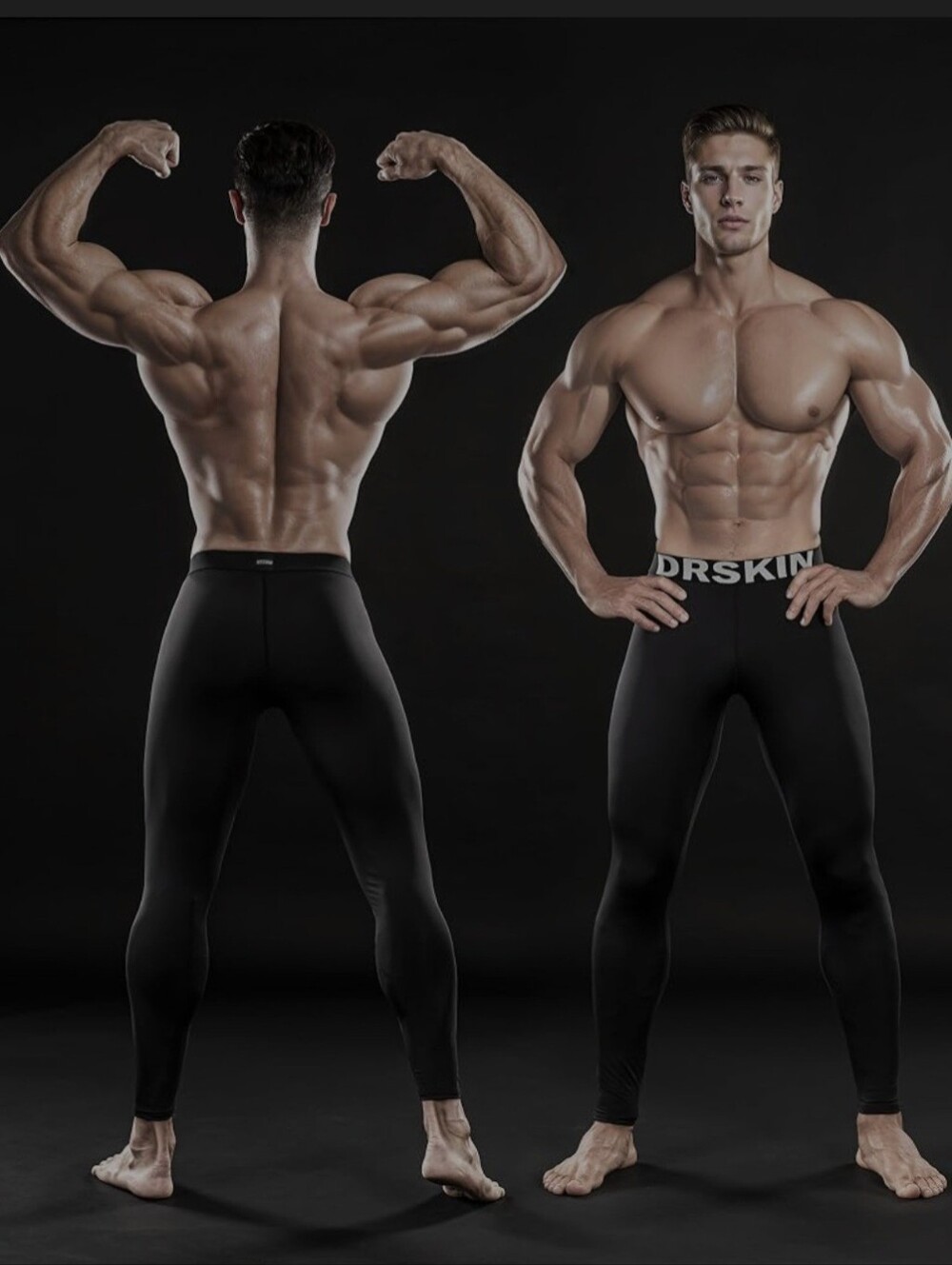 DrSkin Black Leggings with White Branded Waistband